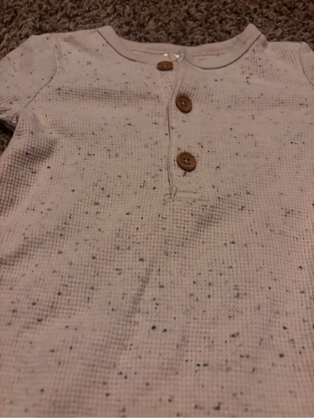 Neutral Speckle Knit Baby One-Piece Romper - Soft Cream